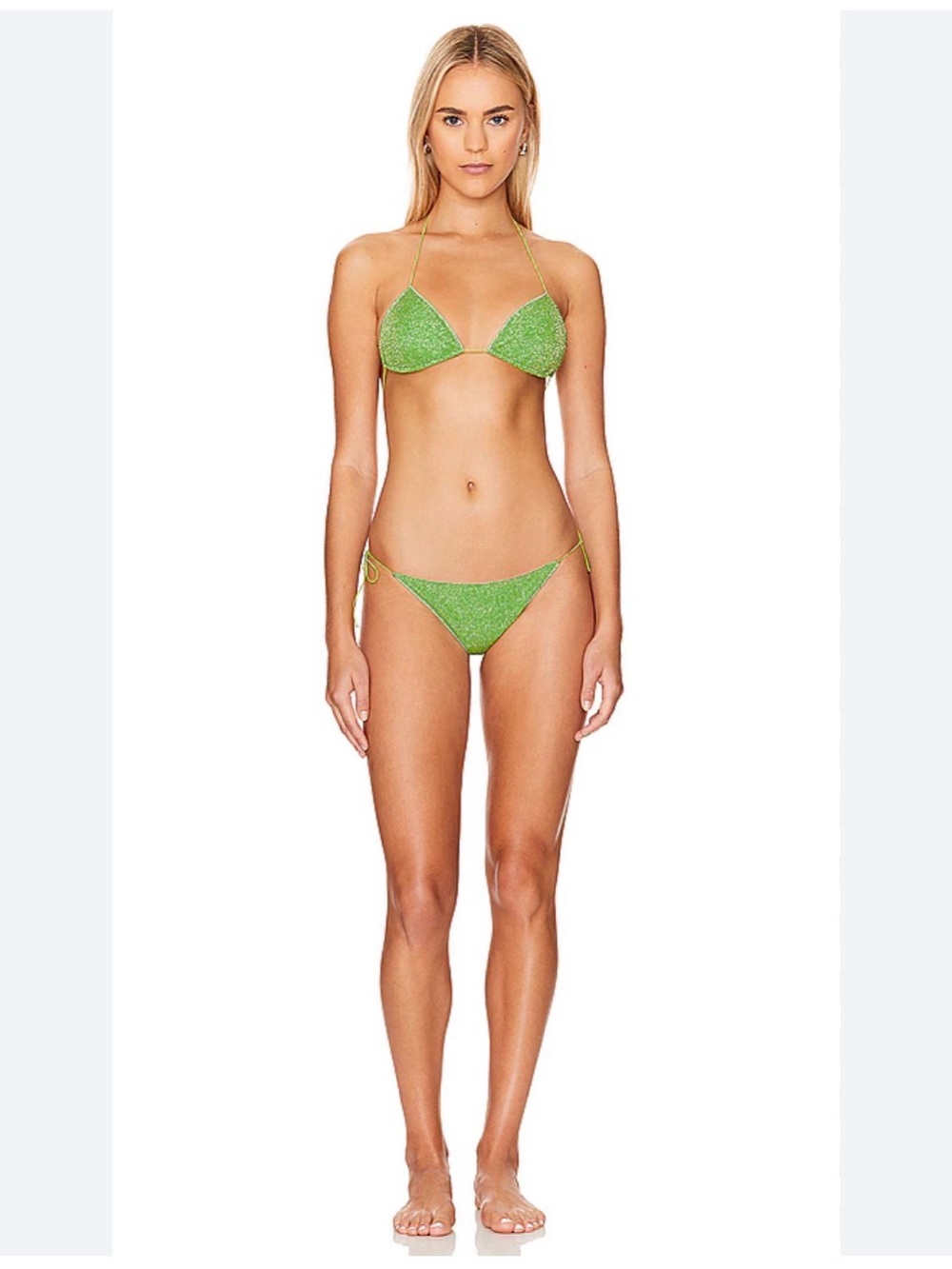 Oseree lumiere Sparkling Green Triangle Bikini - Picture 6 of 6
